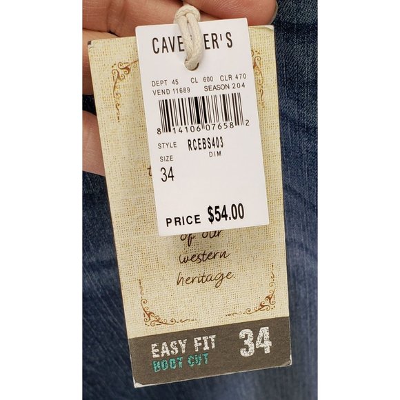 Rockin C Jeans ~ New with tags ~ Distressed Denim Blue ~ Sz 34 - Picture 8 of 11